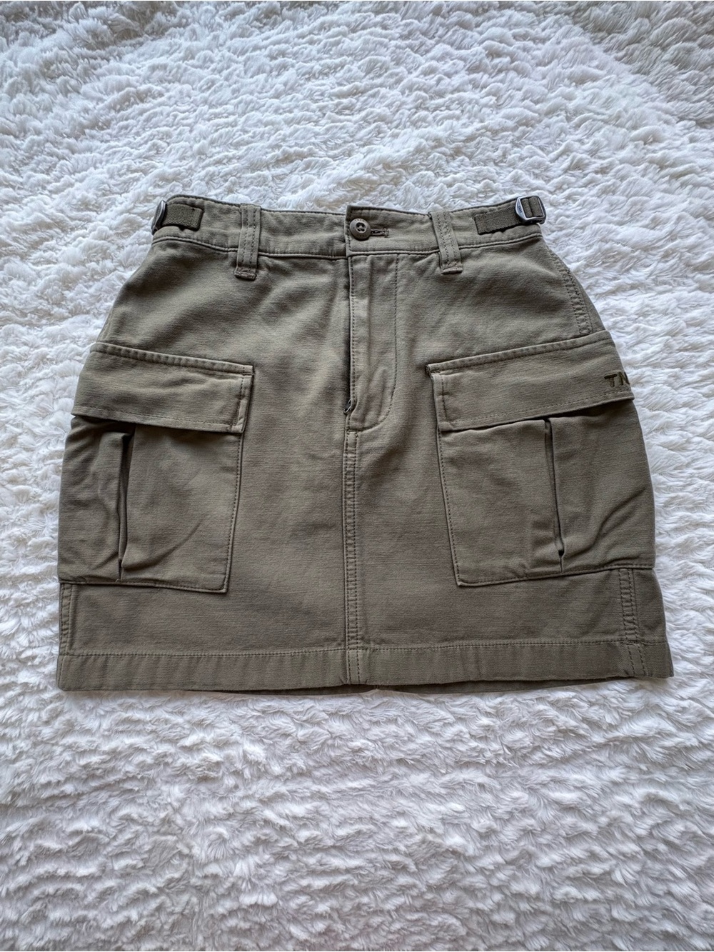 TNA Olive Green Cargo Mini Skirt